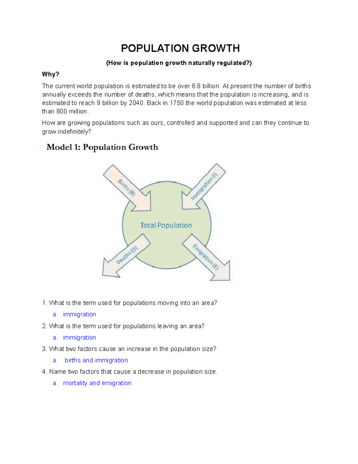 Copy of Copy of Population Growth Models 13 student POPULATION