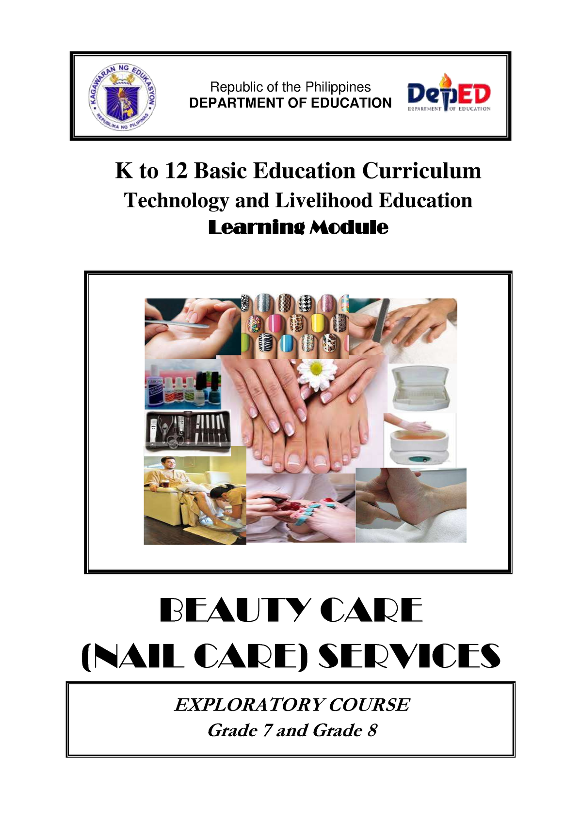 TLE 7 8 Nail Care Learning Module K To 12 Basic Education Curriculum 