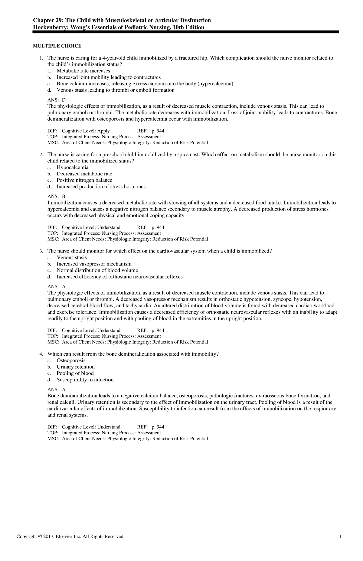 Exam View - Chapter 29 - Practice Questions With Rationales - Chapter ...