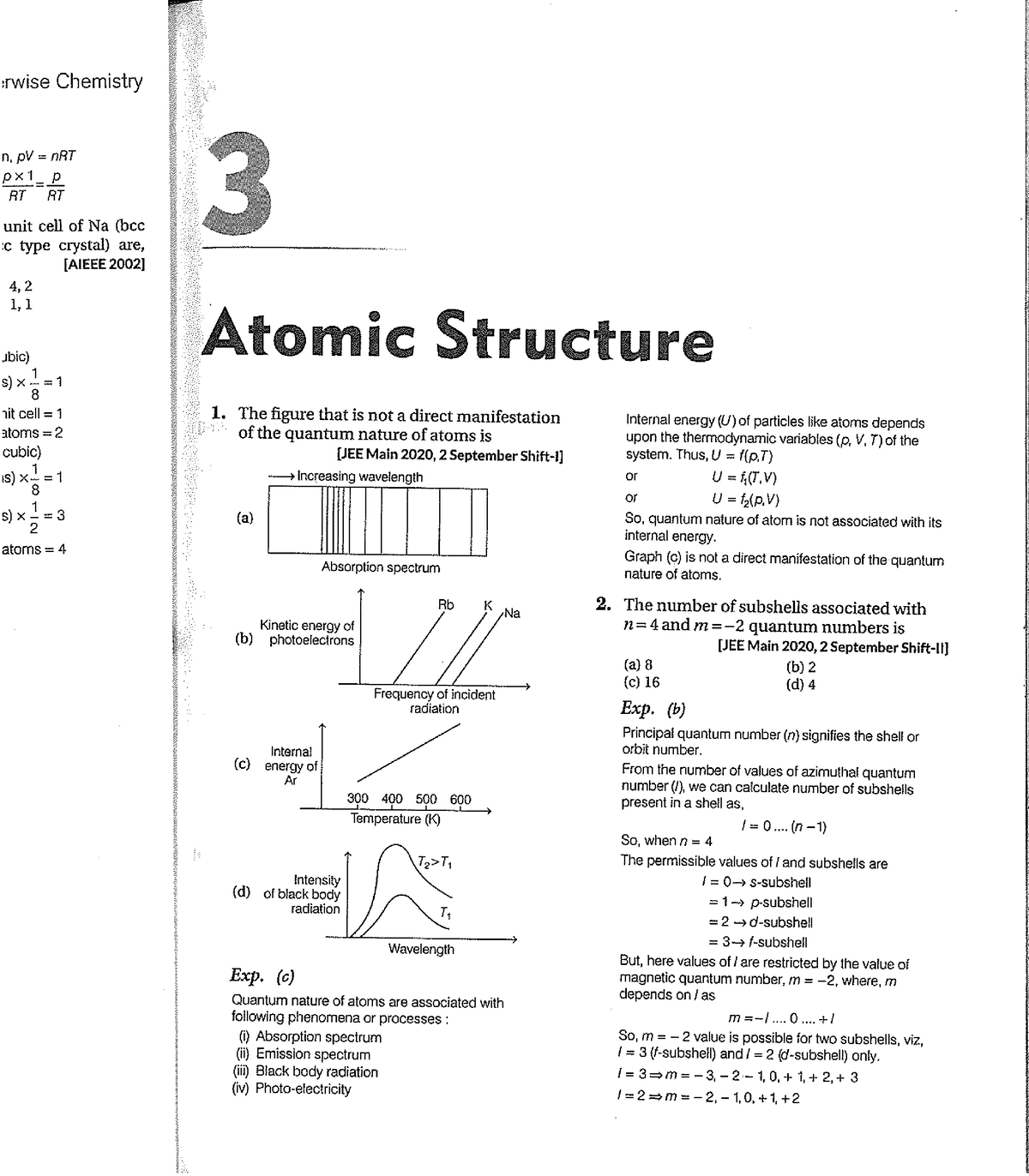 Atomic Structure - Questions - Analytical Chemistry - Studocu