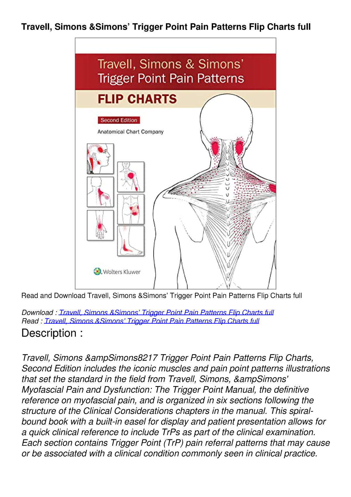 EPUB Travell, Simons Simons’ Trigger Point Pain Patterns Flip Charts