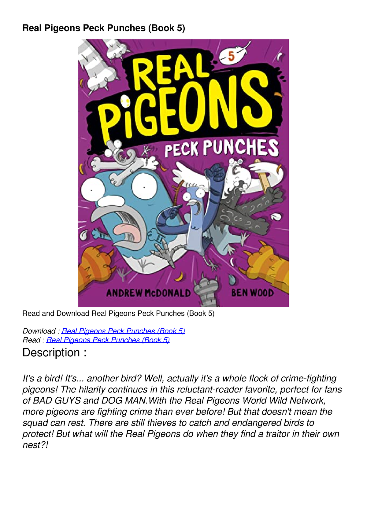 DOWNLOAD/PDF Real Pigeons Peck Punches (Book 5) - Real Pigeons Peck ...