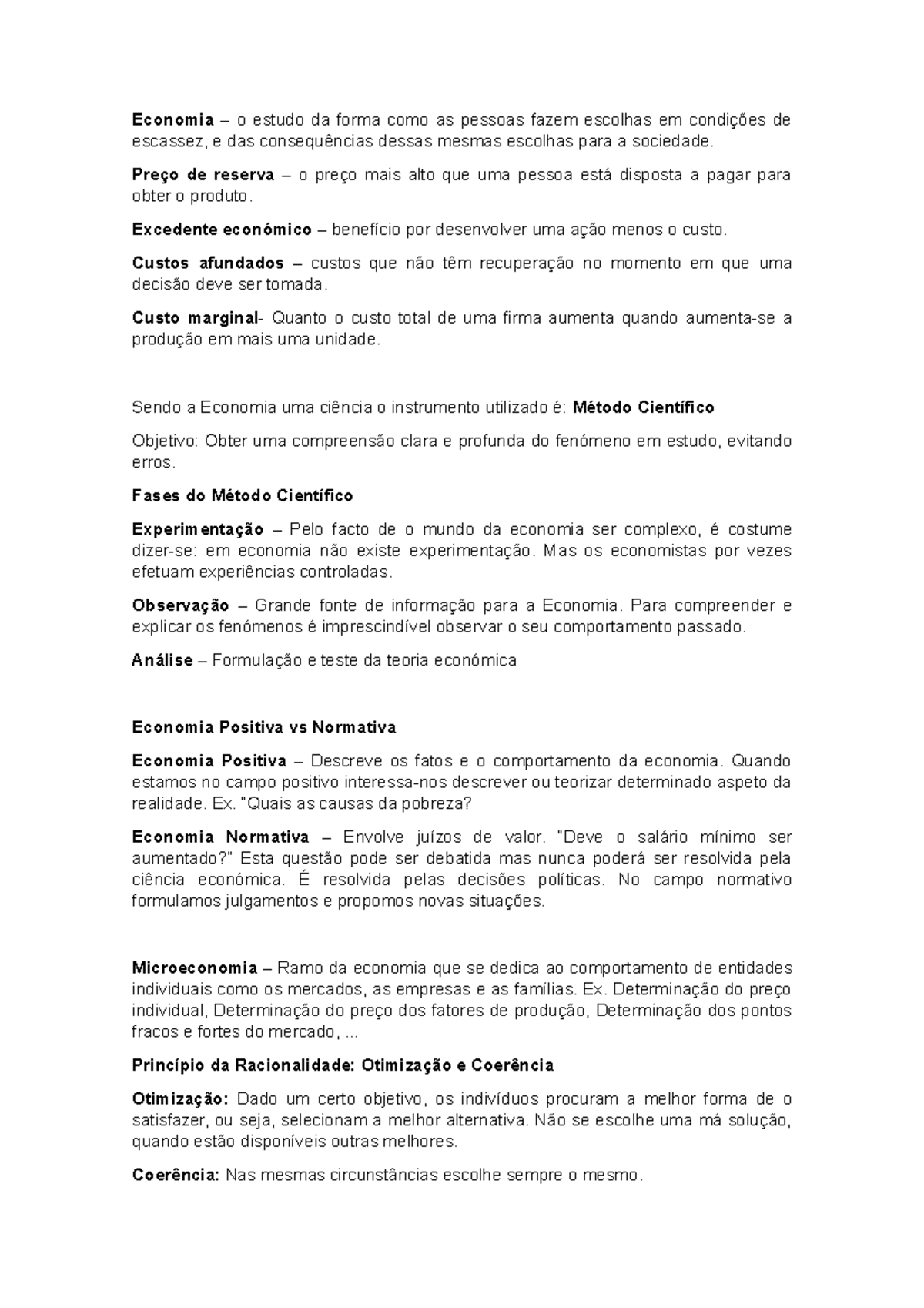 Microeconomia - Economia – o estudo da forma como as pessoas fazem ...