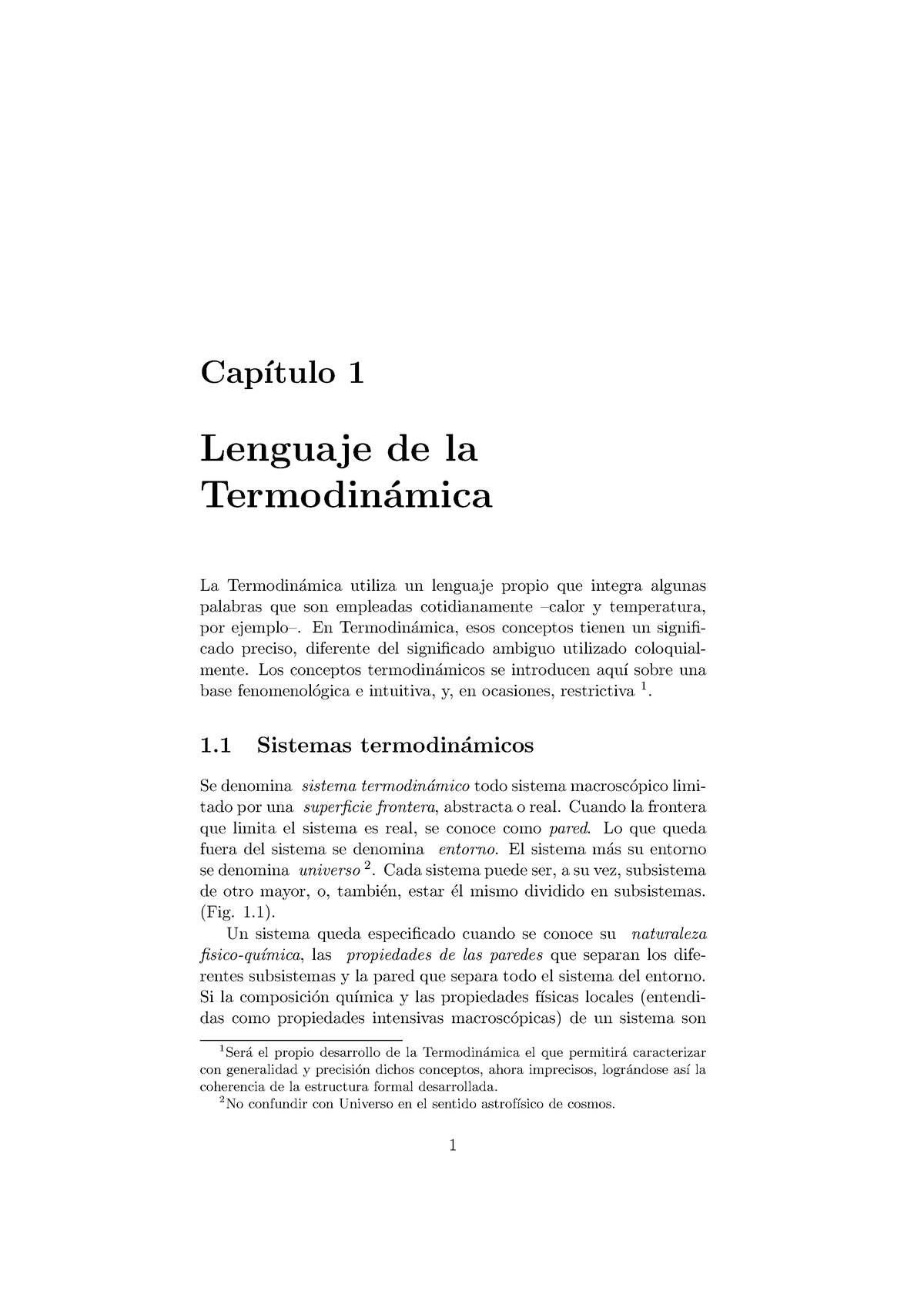 Lenguaje Termo 3 - Cap ́ıtulo 1 Lenguaje De La Termodin ́amica La ...