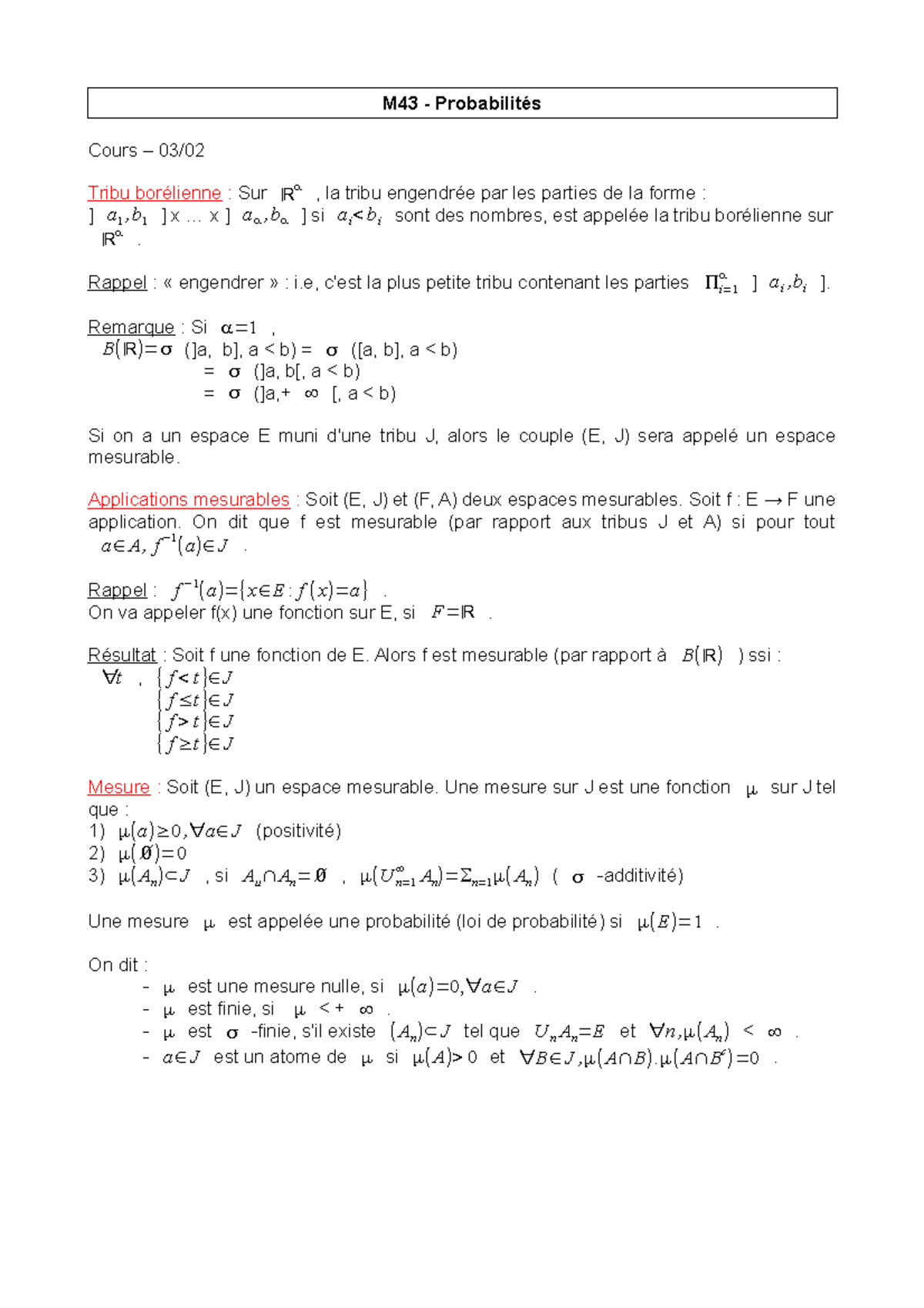 M43 Cours 03 02 Statistiques Et Probabilites Universite D Evry Studocu