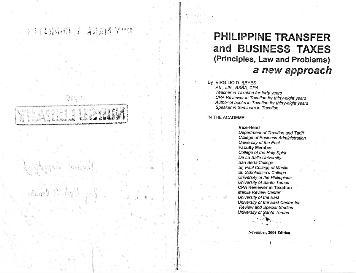 Business And Transfer Tax Chapter 1 - Studocu