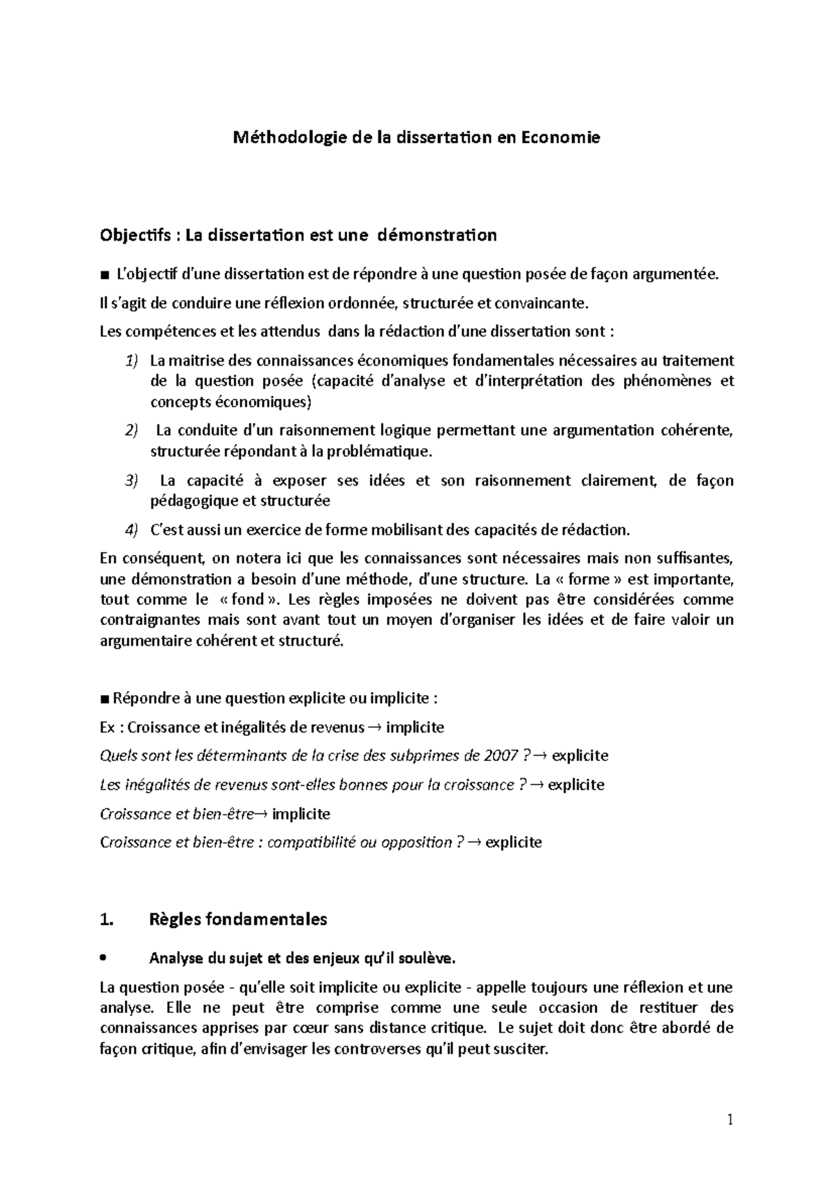 dissertation en economie exemple