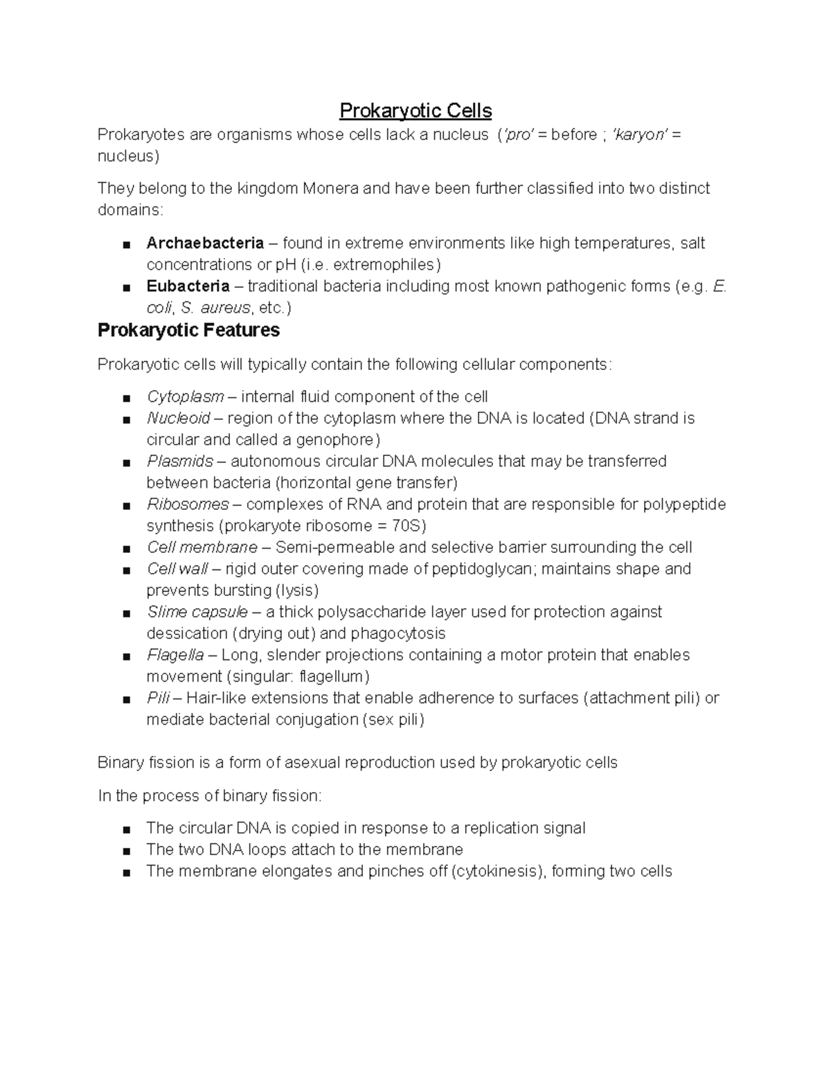 Cell Biology: Cell Structure - Prokaryotic Cells - Prokaryotic Cells ...