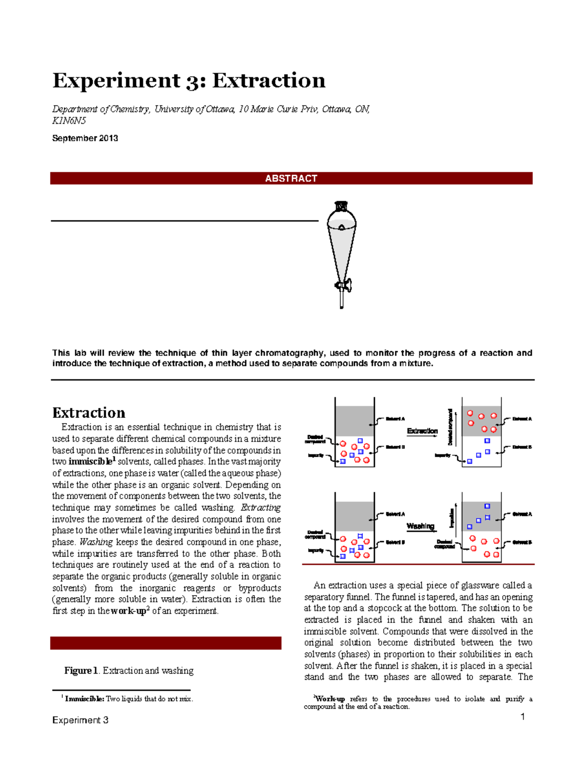 Experiment 3 Lab Manual Experiment 3 Extraction Department of