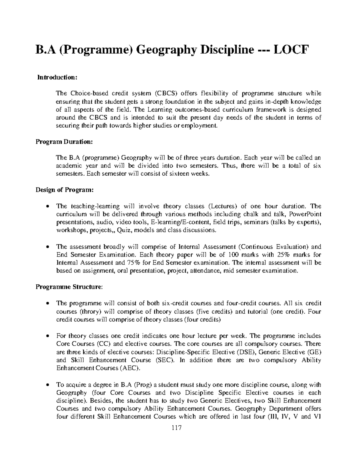 Geography BA Prog LOCF - Test - B (Programme) Geography Discipline ...