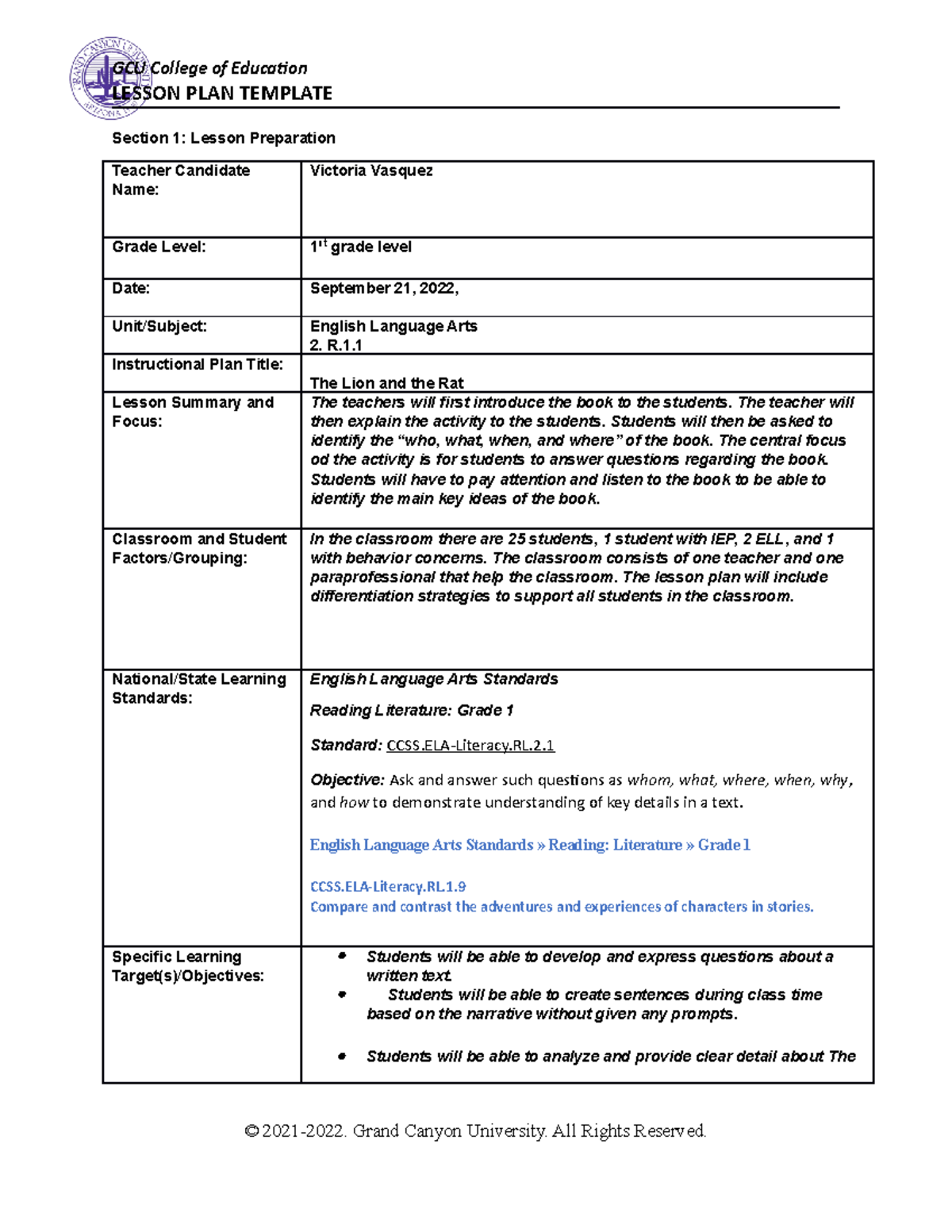 Cross-Curricular 2 - Instructional Planning and Assessment in the ...