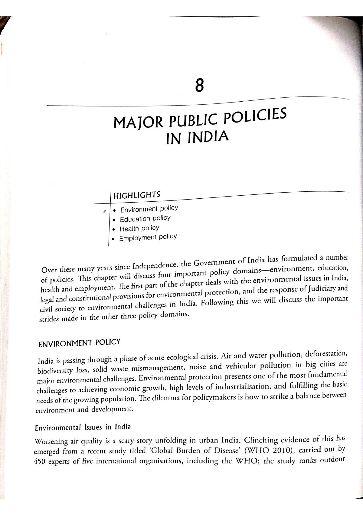 Major Public Policies IN India - B.A (Hons.) Political Science - Studocu