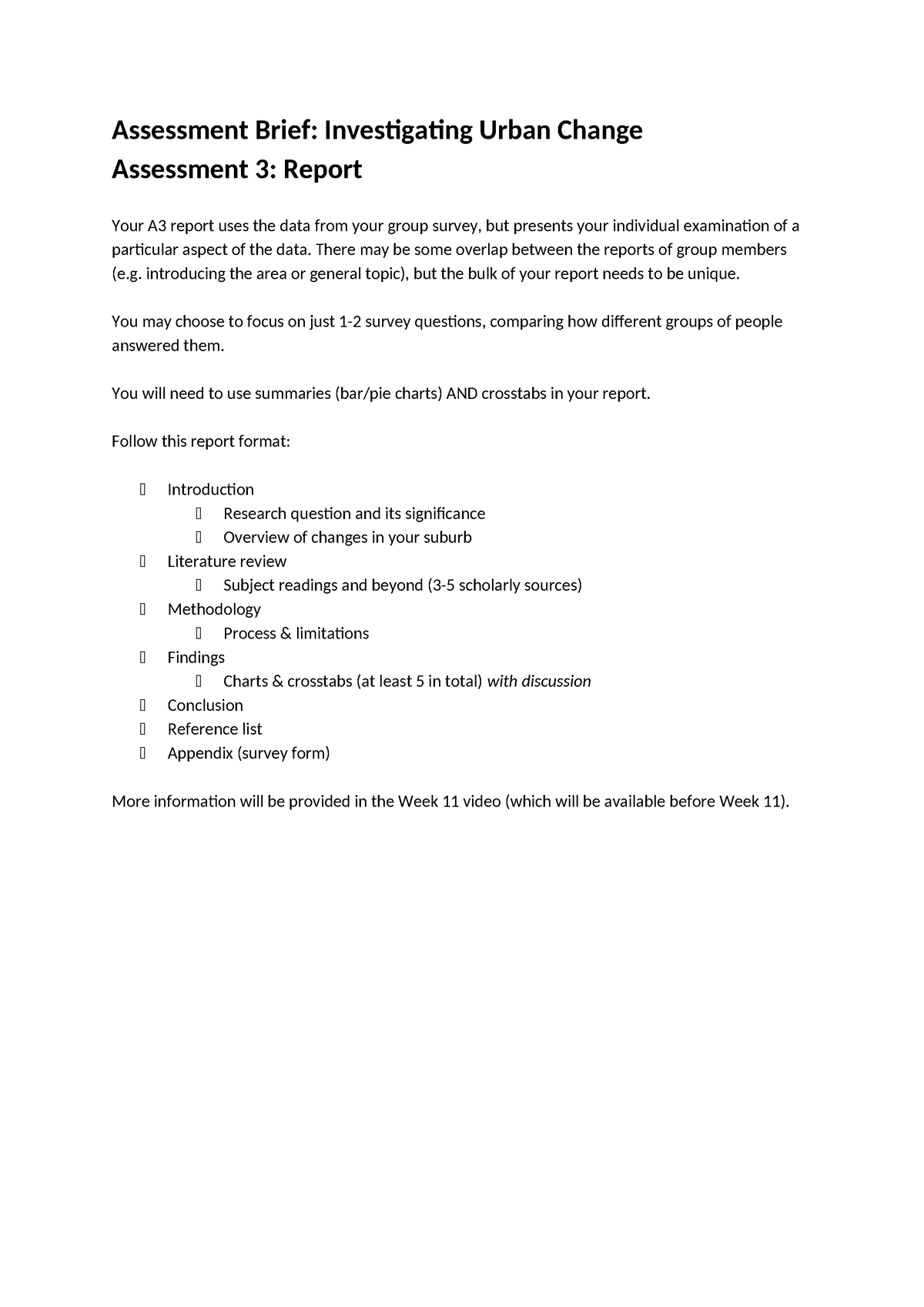 Iuc Assessment Brief A3 Assessment Brief Investigating Urban Change