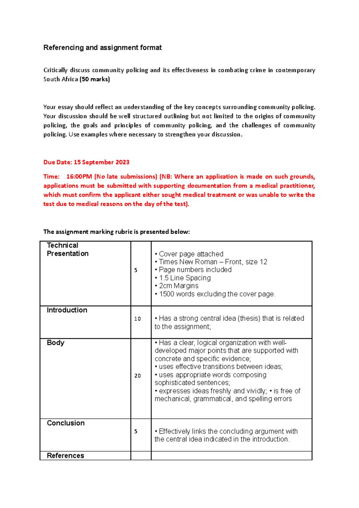 Referencing Assignment format - Referencing and assignment format ...