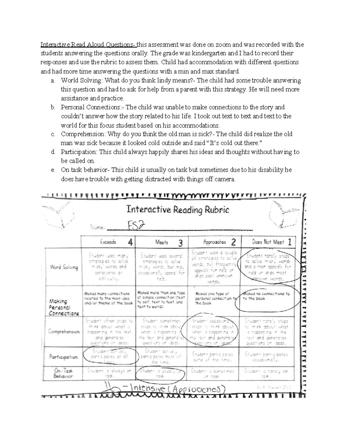 FS2Assessment - PPAT - Interactive Read Aloud Questions- this ...