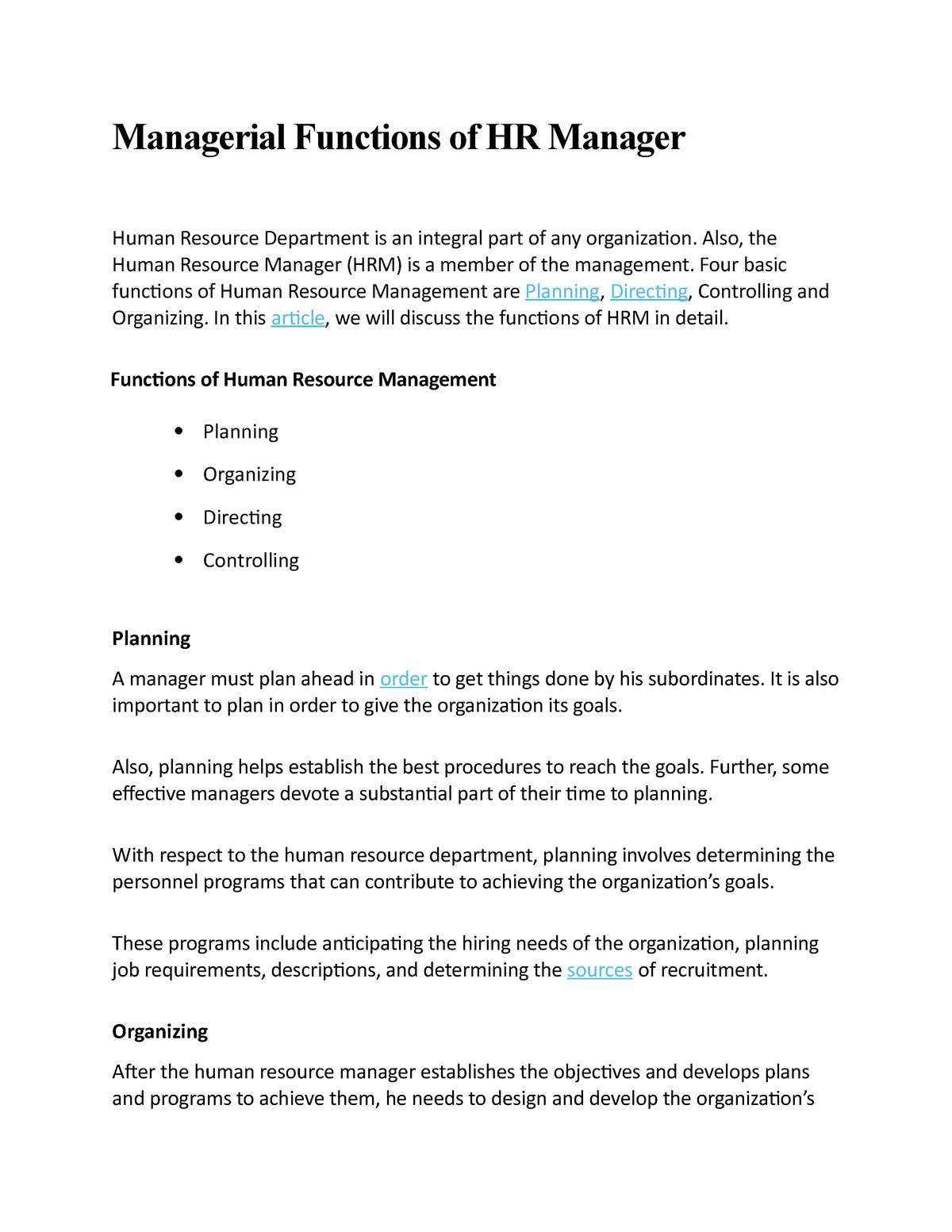 managerial-functions-of-hr-manager-also-the-human-resource-manager