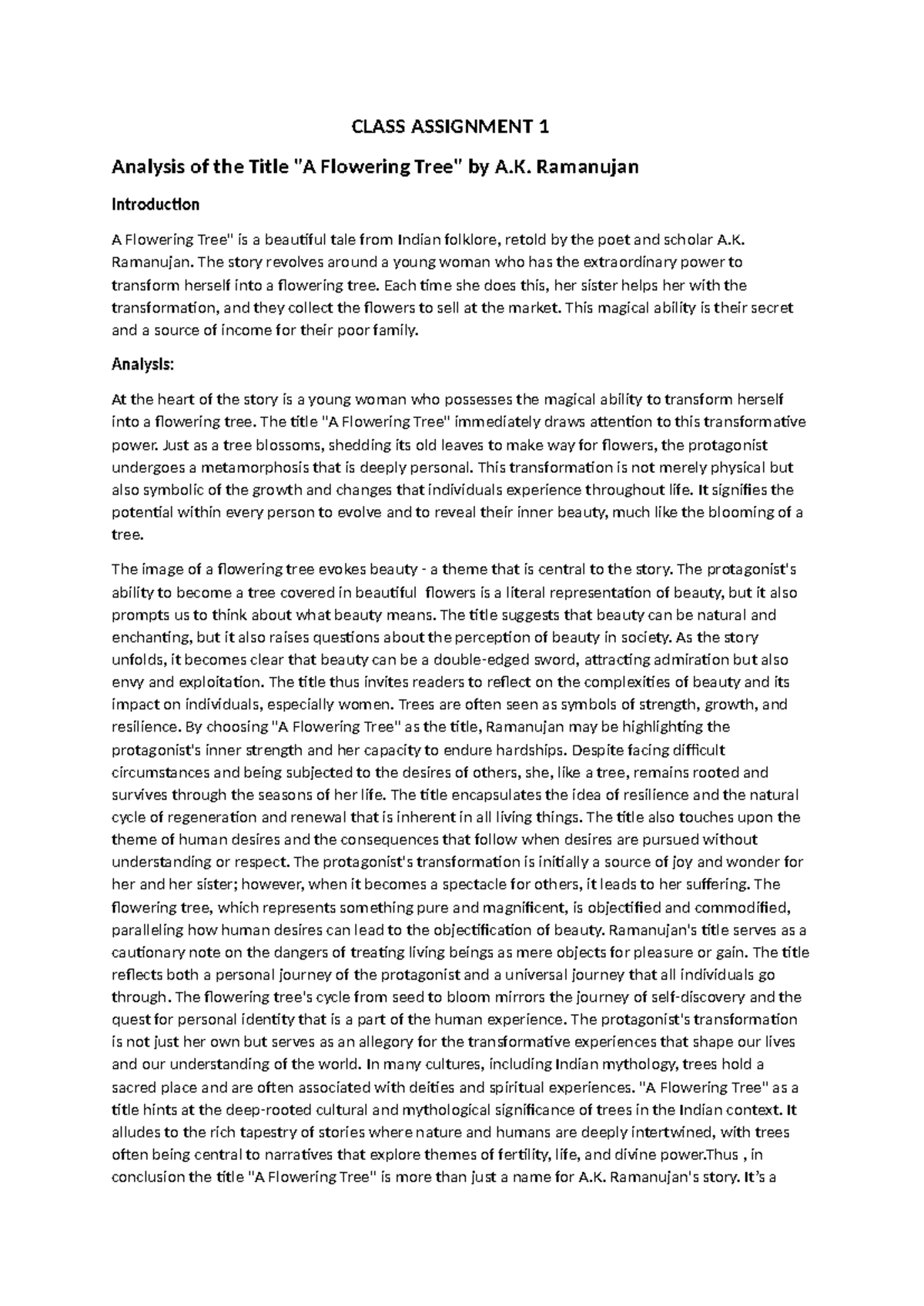 Class Assignment 2 VAC - CLASS ASSIGNMENT 1 Analysis of the Title "A ...
