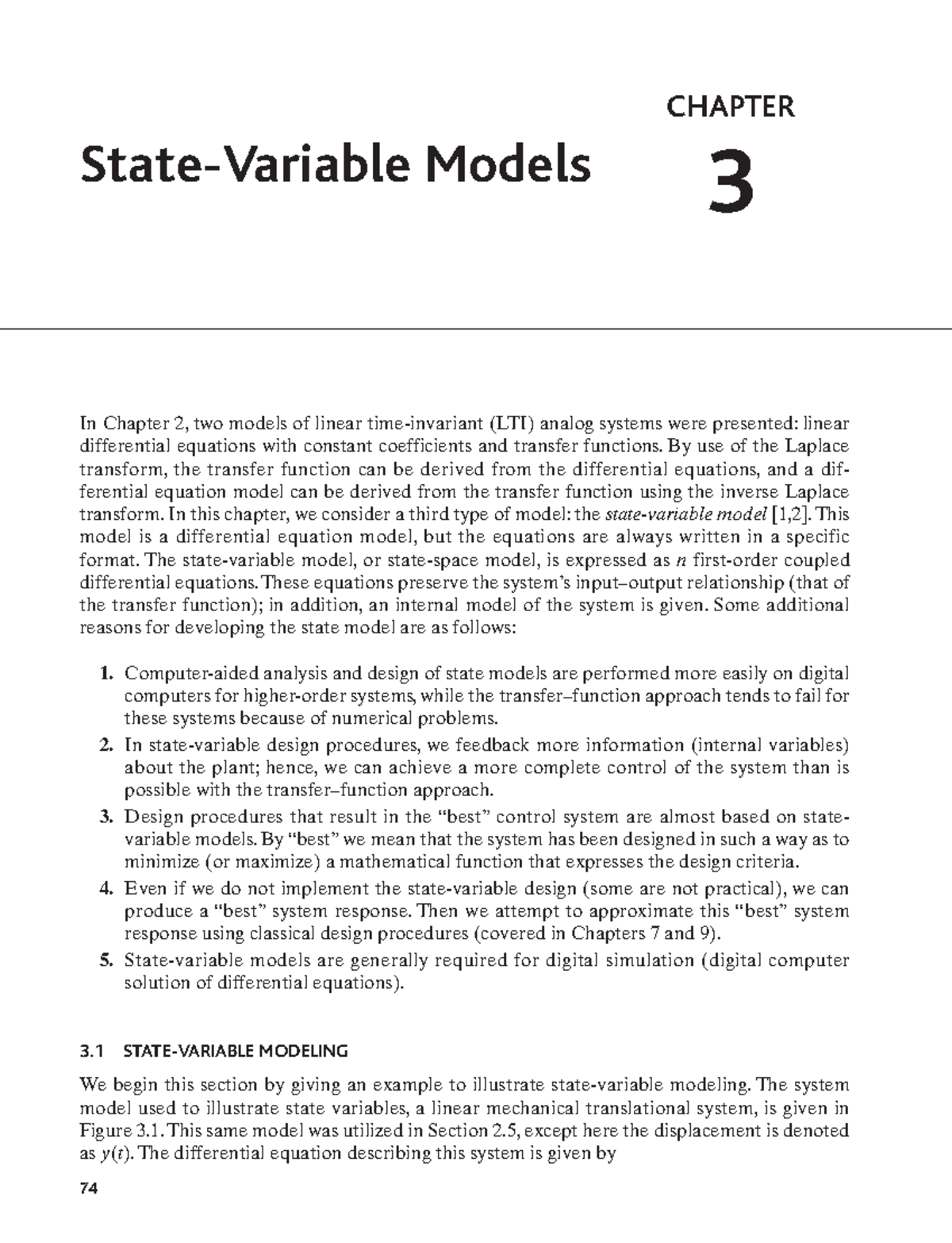 Chapter 03 - lecture7 - CHAPTER State-Variable Models 3 In Chapter 2 ...