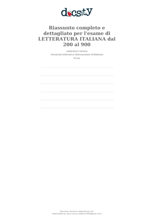 UNA Storia Semplice - Appunti corso di letteratura italiana. Spiegazione +  ricerche su internet del - Studocu