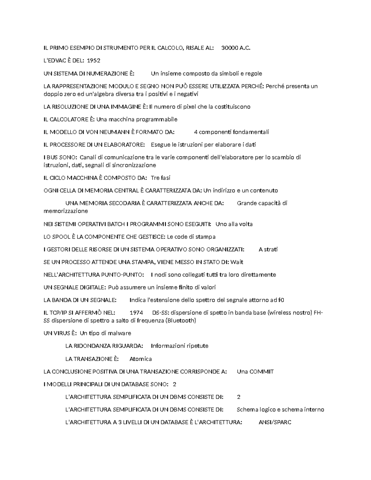 Test informatica - RISPSTE - IL PRIMO ESEMPIO DI STRUMENTO PER IL ...