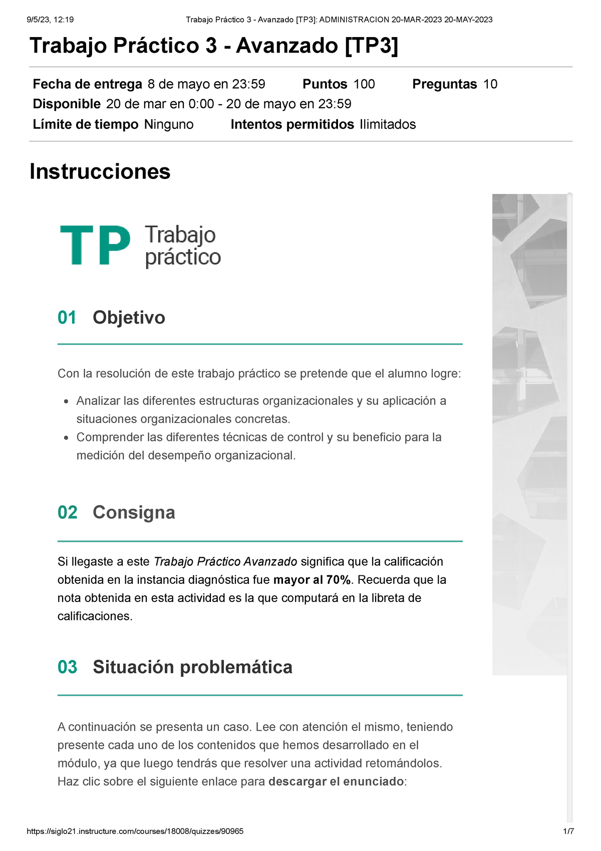 Trabajo Práctico 3 Avanzado Tp3 Administracion 20 Mar 2023 20 May 2023 Trabajo Práctico 3 8885