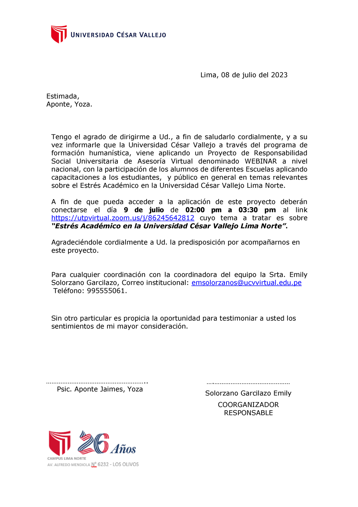 Carta DE Invitacion Ponente - Filosofía y Ética - UCV - Studocu