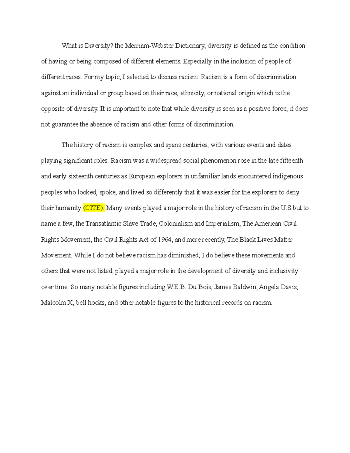 12 Activity Lens Exploration notes What is Diversity? the Merriam