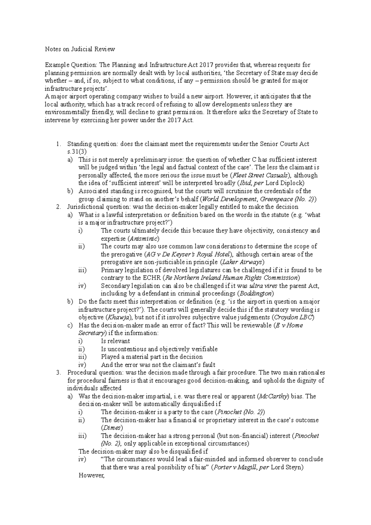Judicial Review Flowchart Notes on Judicial Review Example Question