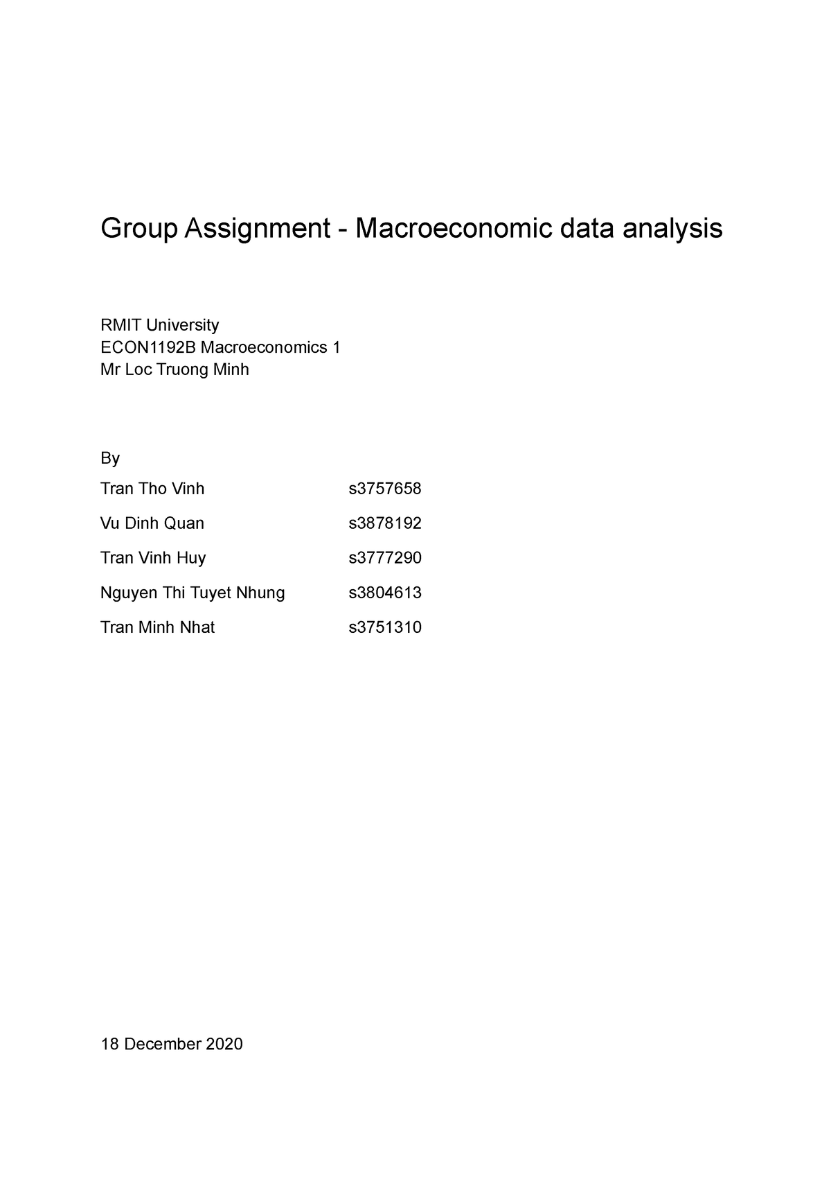 macroeconomics group assignment