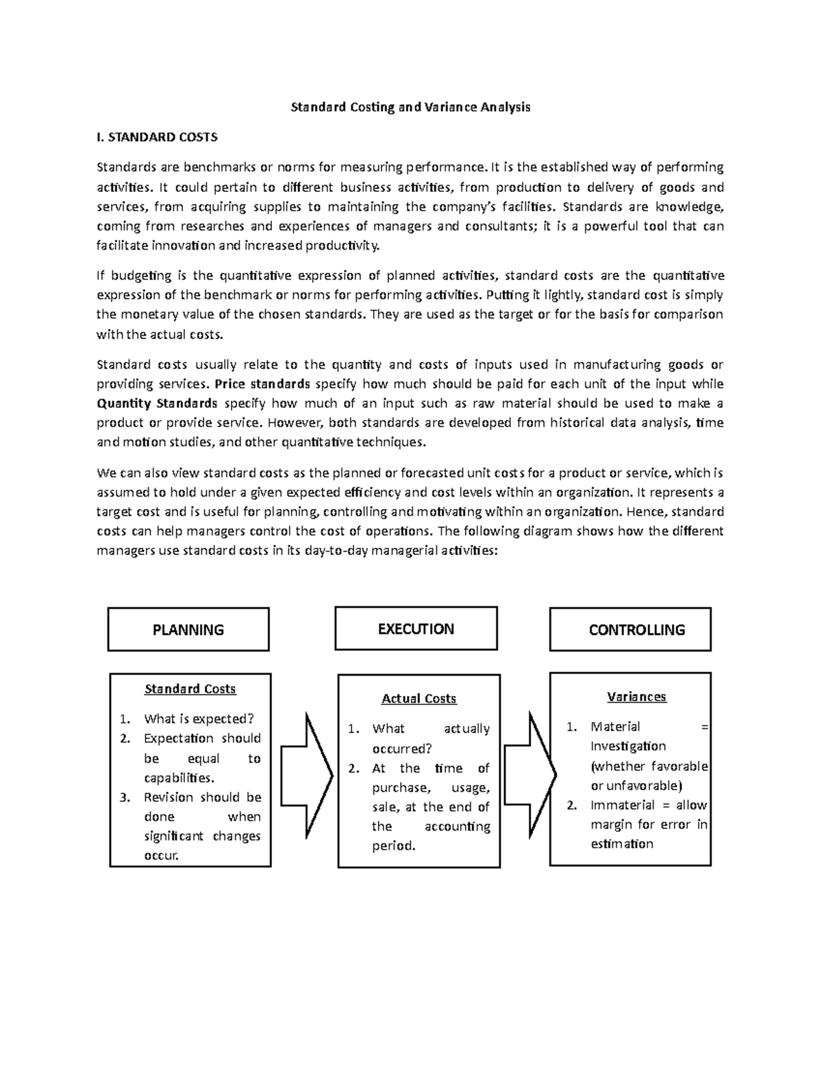 Module And Exercises - Standard Costing And Variance Analysis ...