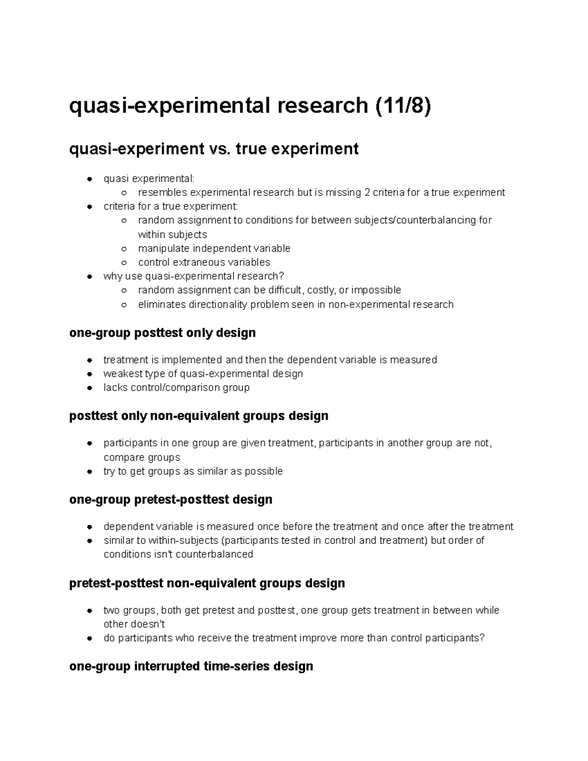 Quasi Experimental Research PSYCH241 UMass Amherst Studocu   Thumb 1200 1553 