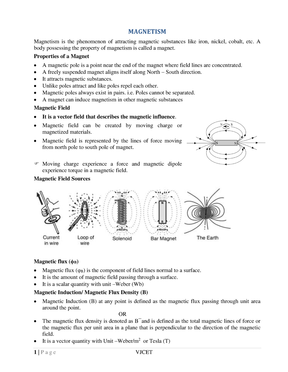 Note Magnetism Ver1 - Engineering Physics Note - MAGNETISM Magnetism Is ...