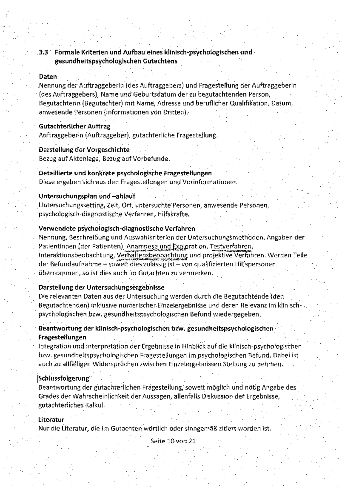 Checkliste Gutachten - Psychologische Diagnostik in der Praxis und