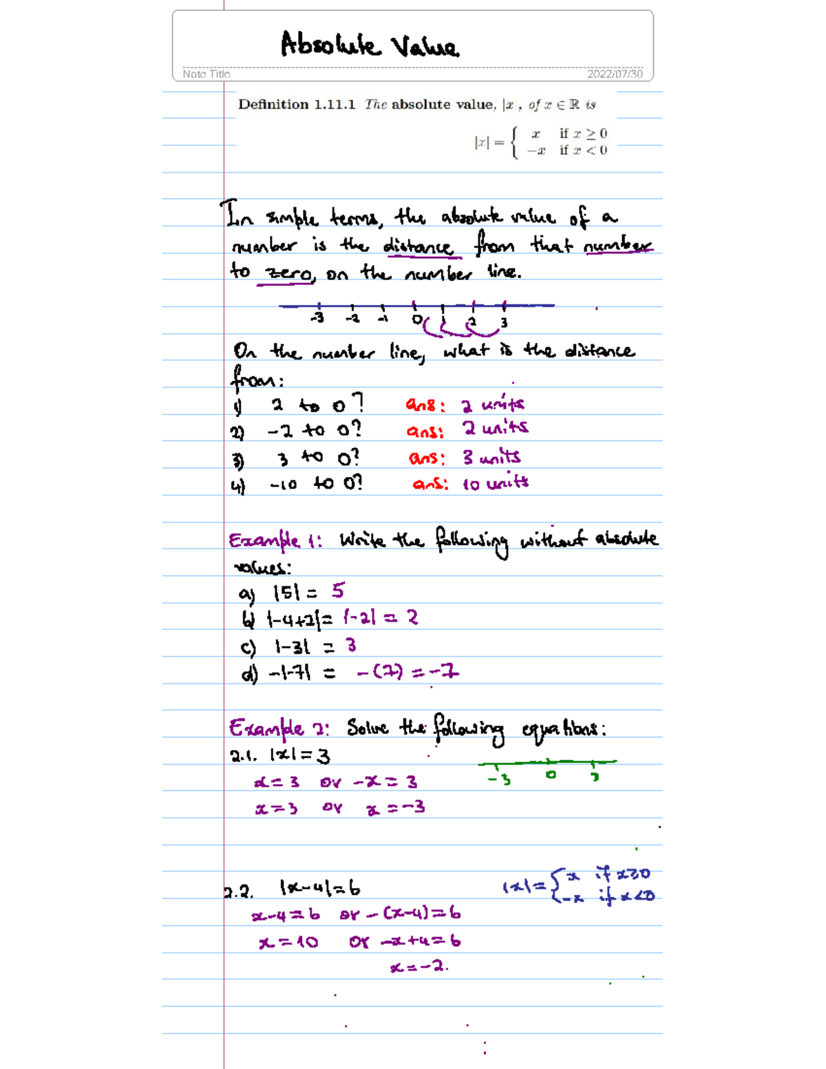 Absolute Values - MATH130 - Studocu