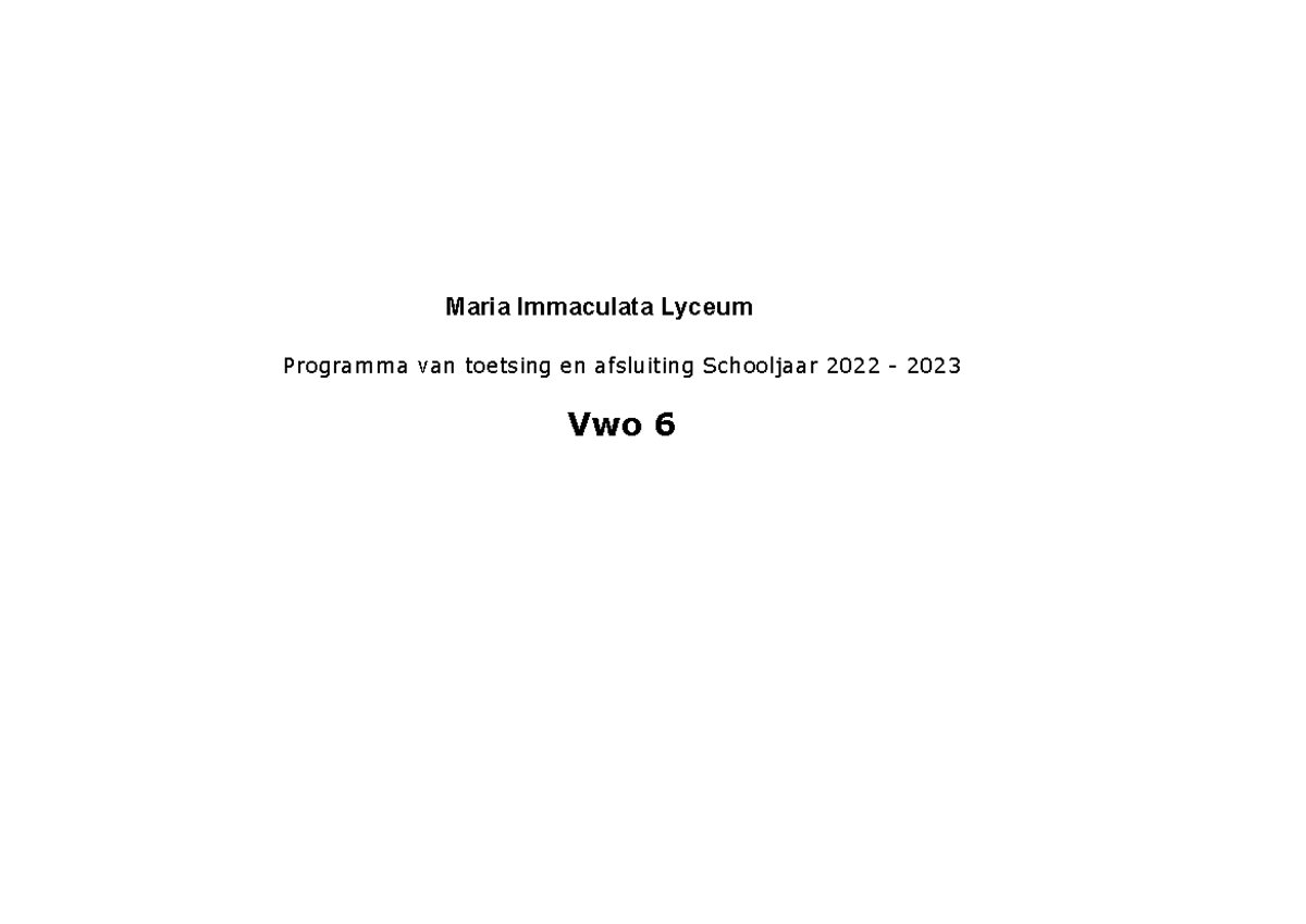 PTA VWO-6 2022-2023 Zonder Examenreglement - Programma Van Toetsing En ...