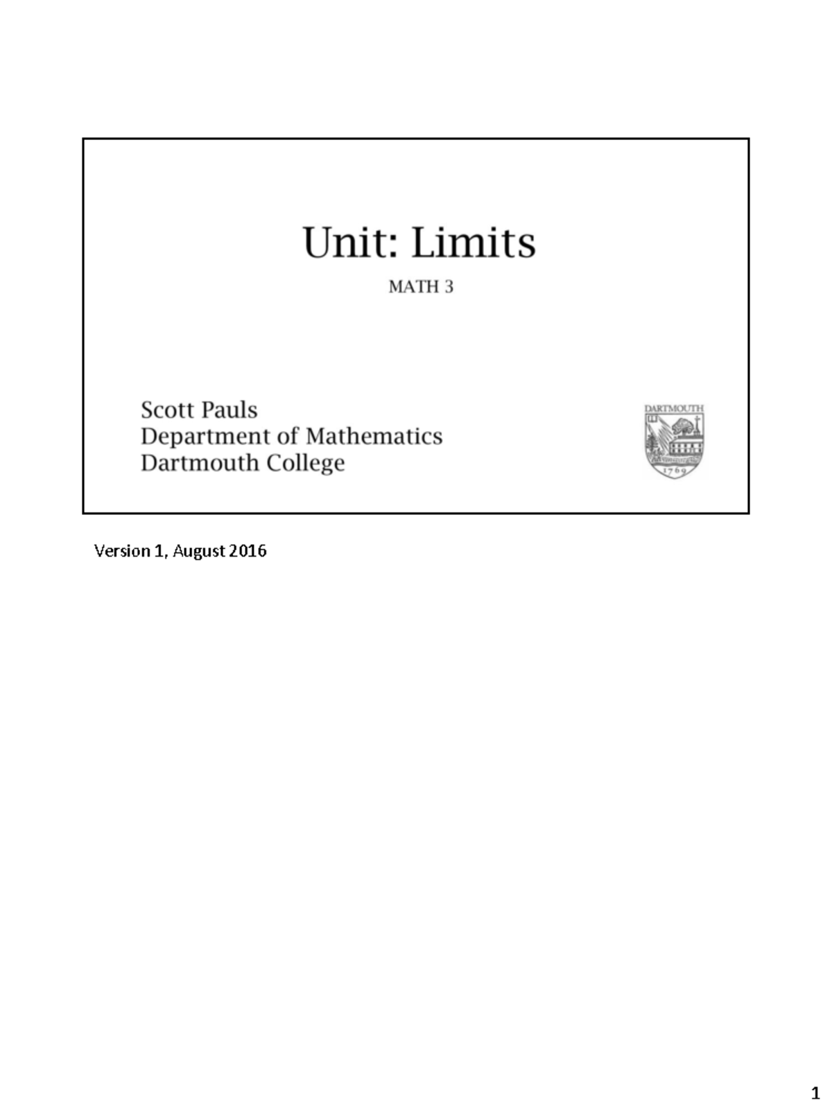 Limit worksheets - Lecture notes 1 - Warning: TT: undefined function ...