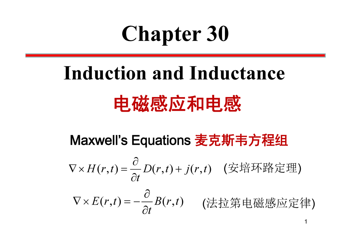 2020-30-Induction And Inductance - 1 Chapter 30 Induction And ...