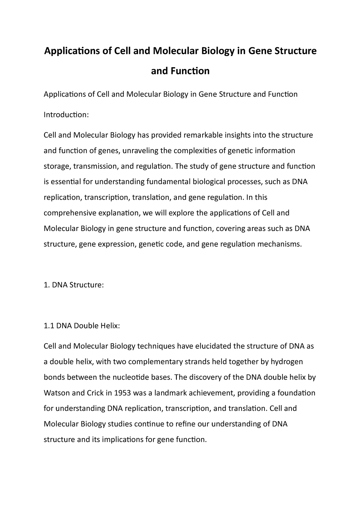 applications-of-cell-and-molecular-biology-in-gene-structure-and