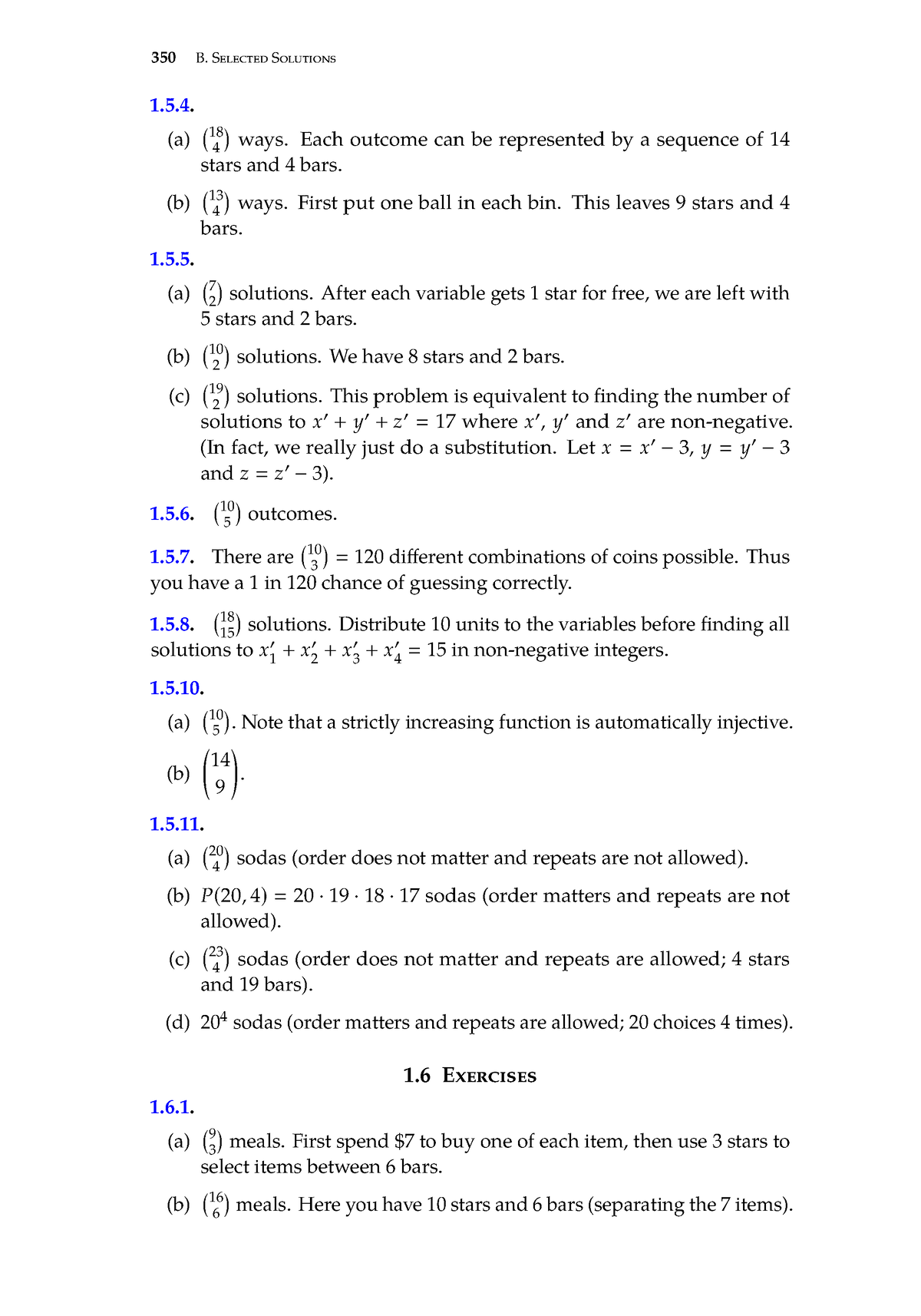 Discrete Mathematics And Proof-74 - 350 B. Selected Solutions 1.5. (a ...