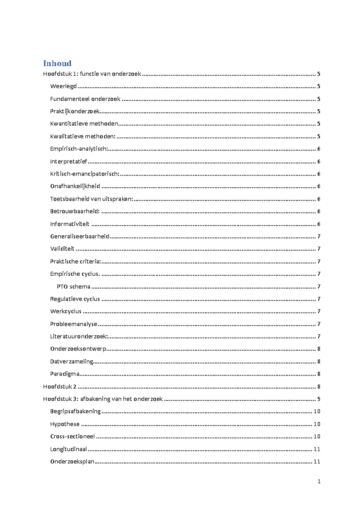 Samenvatting Wat Is Onderzoek Nel Verhoeven - Inhoud Hoofdstuk 1 ...