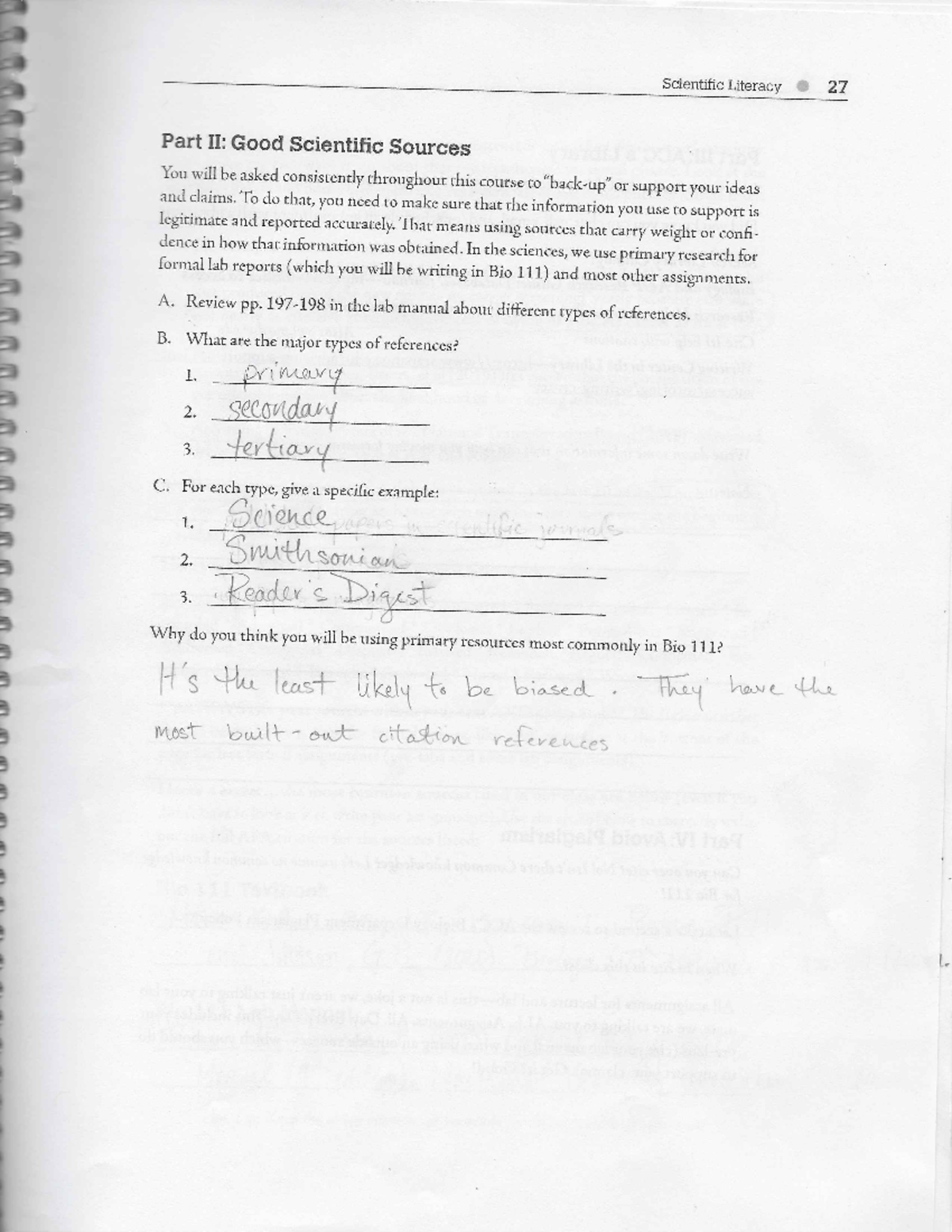 Scientific Literacy homework - page 2 - BIO 111 - Studocu