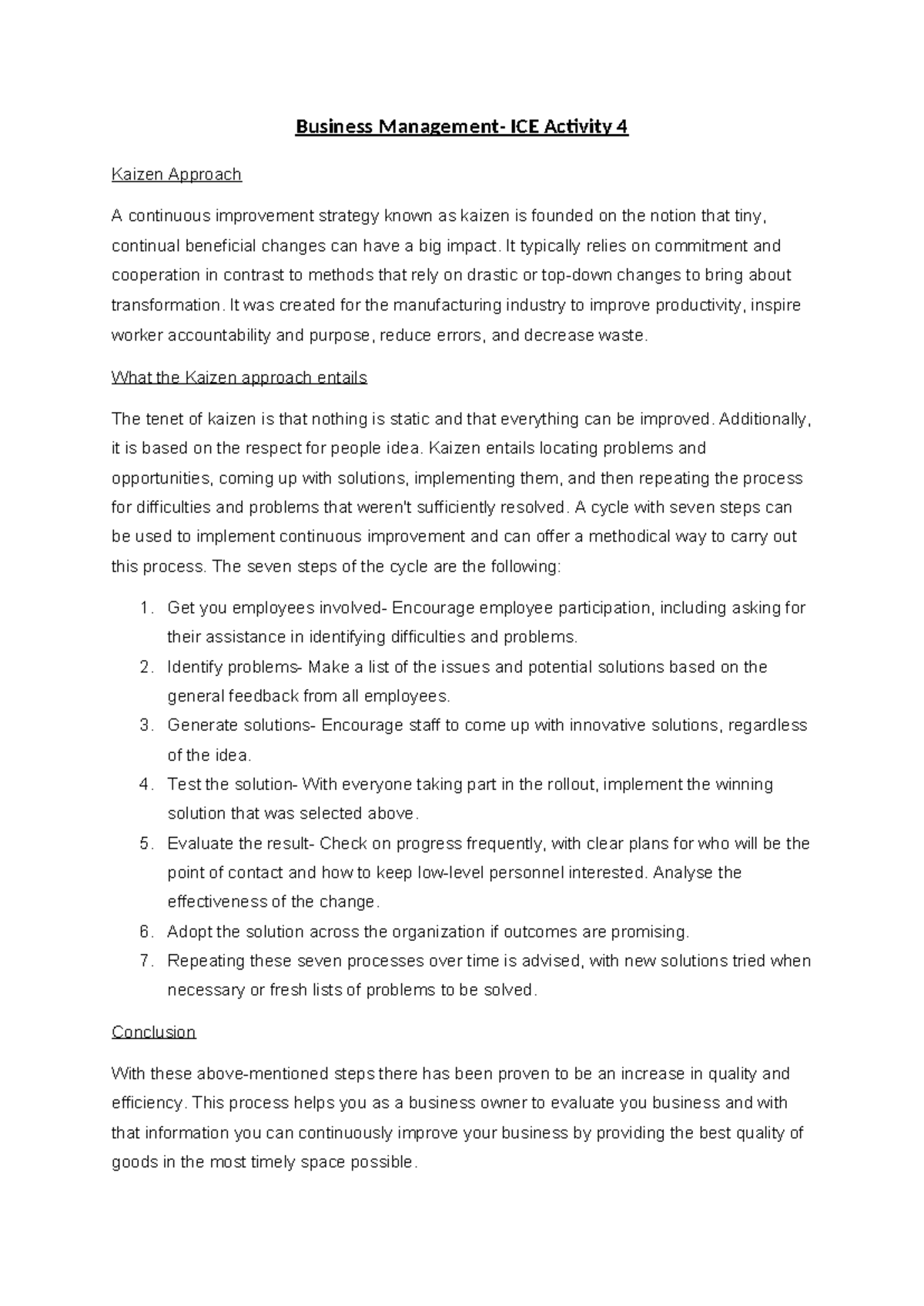 Business Management S2 ICE 4 - Business Management- ICE Activity 4 ...