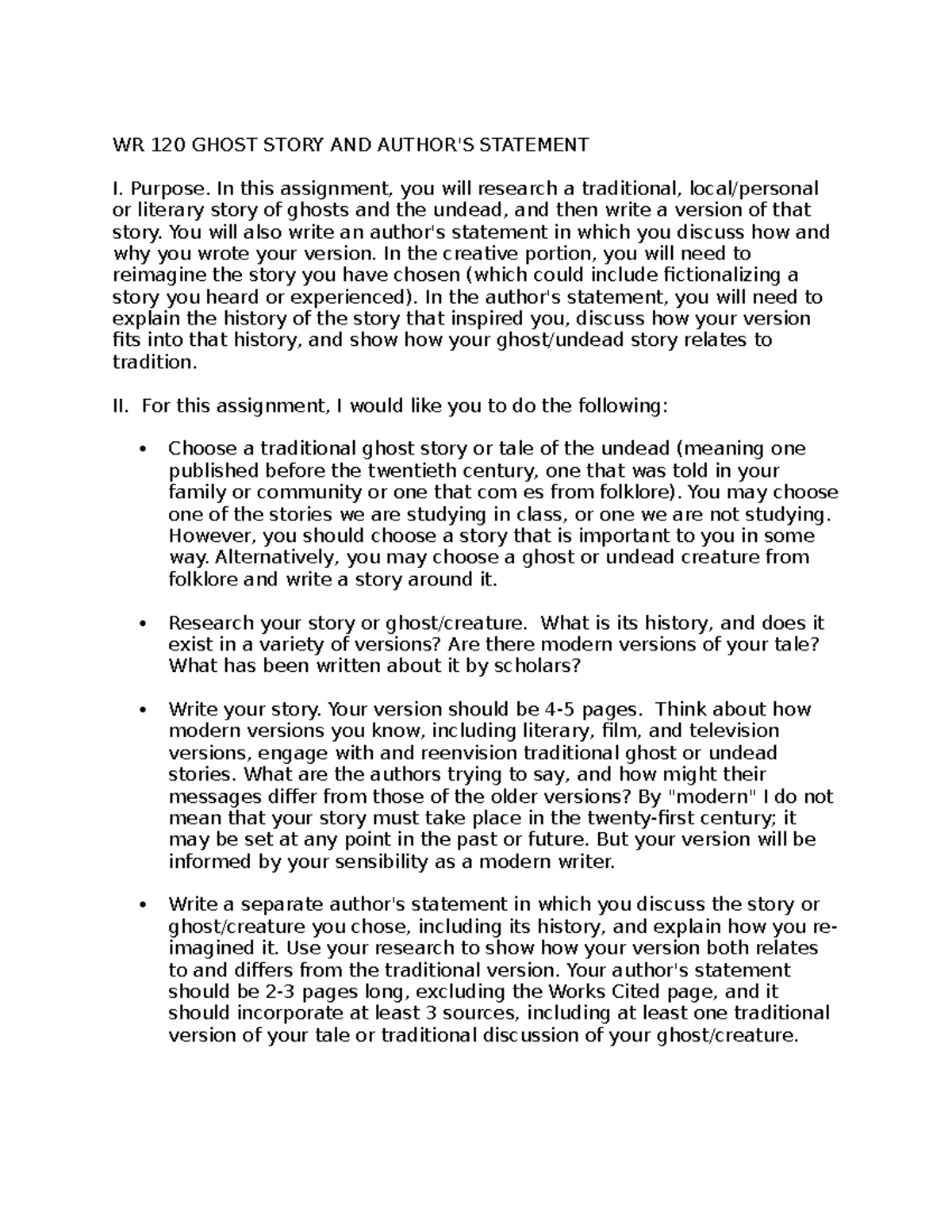 WR 120 Ghost Story AND Author(1) - WR 120 GHOST STORY AND AUTHOR'S ...