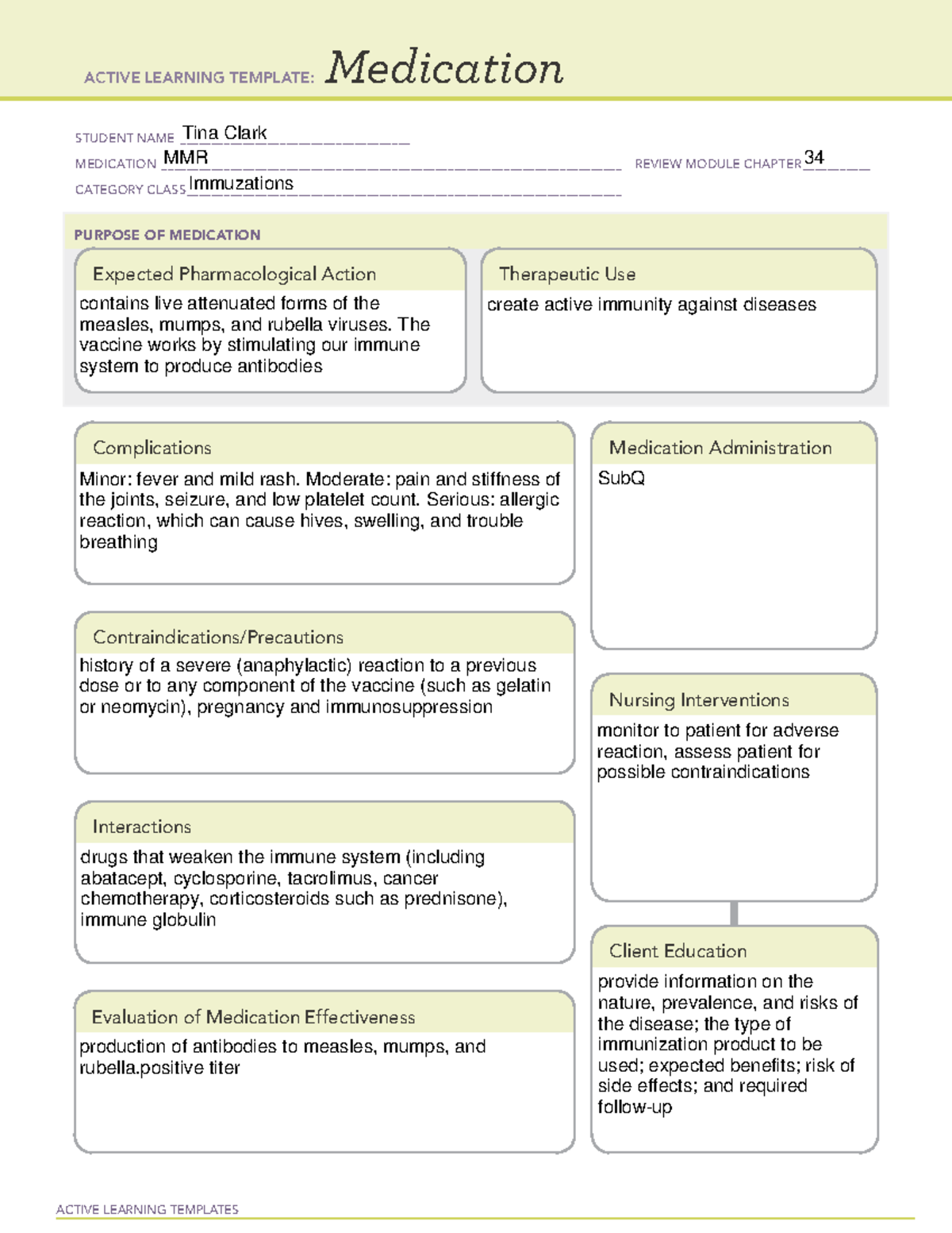 TC med ATIPeds - ATI Meds Peds - ACTIVE LEARNING TEMPLATES Medication ...