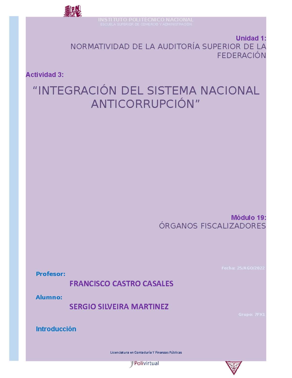 Integración del Sistema Nacional Anticorrupción - ESCUELA SUPERIOR DE ...