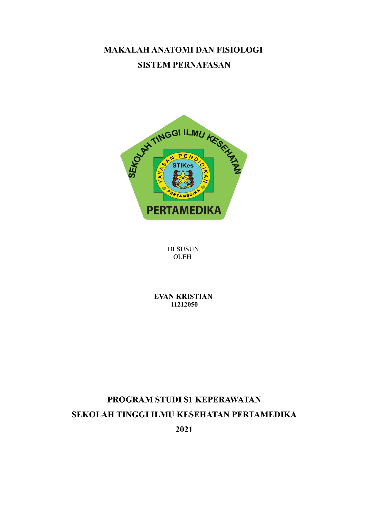 Makalah Anatomi DAN Fisiologi Sistem Pernafasan - MAKALAH ANATOMI DAN ...