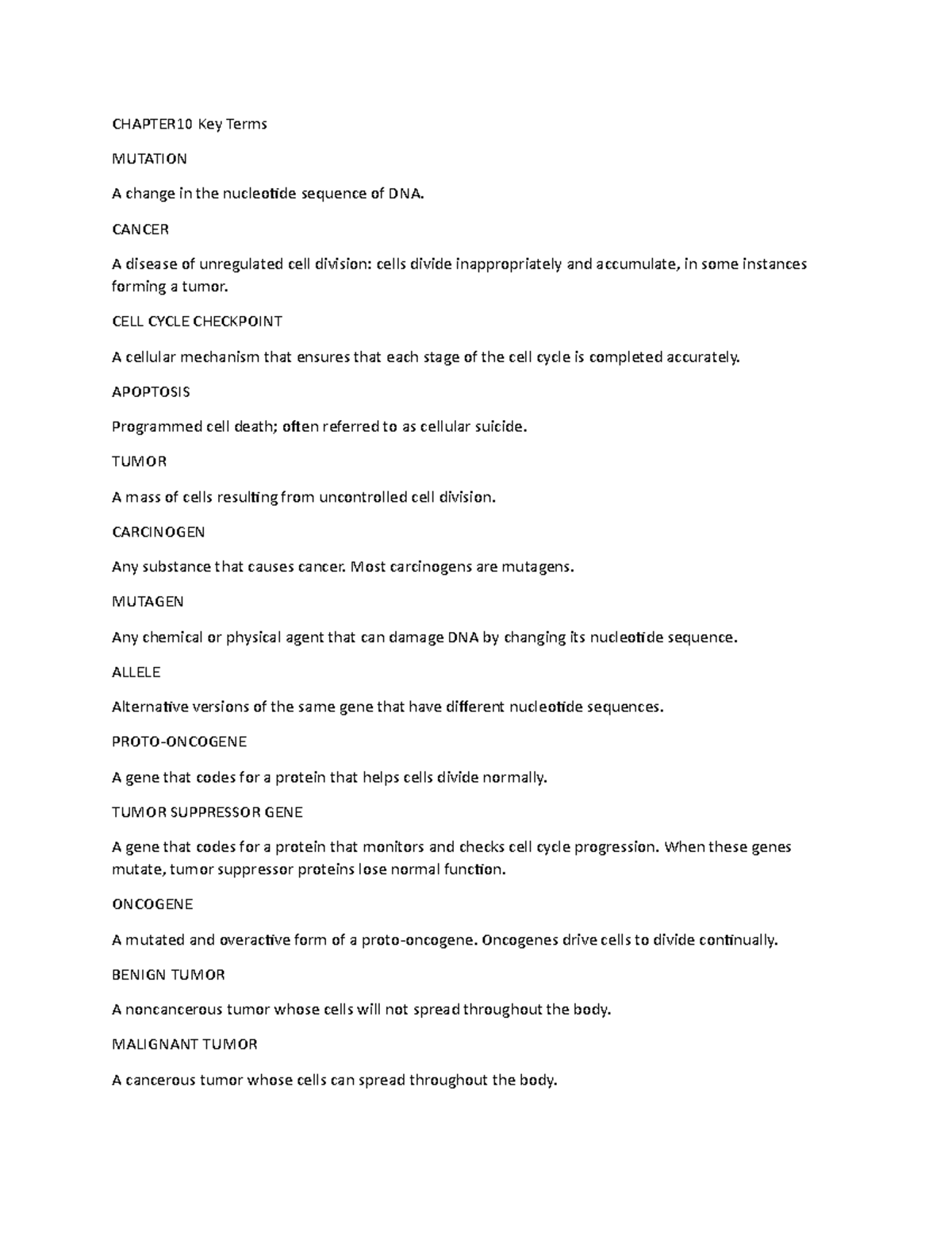 Chapter 10 Key Terms - Lecture notes 22-24 - CHAPTER10 Key Terms ...