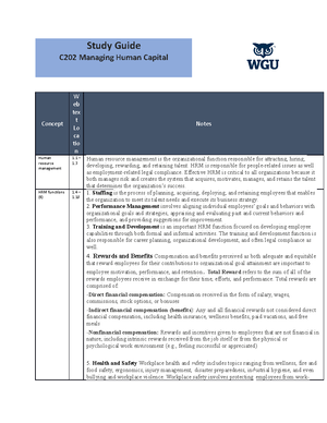 Chapter 4 Review - Managing Human Capital C Chapter 4 Review HRM ...