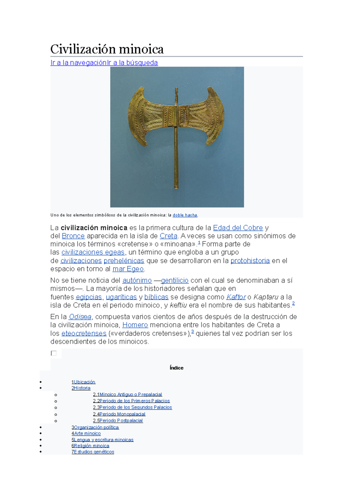 Civilizacion Minoica Lecture Notes 1 Historia De La Cultura Studocu