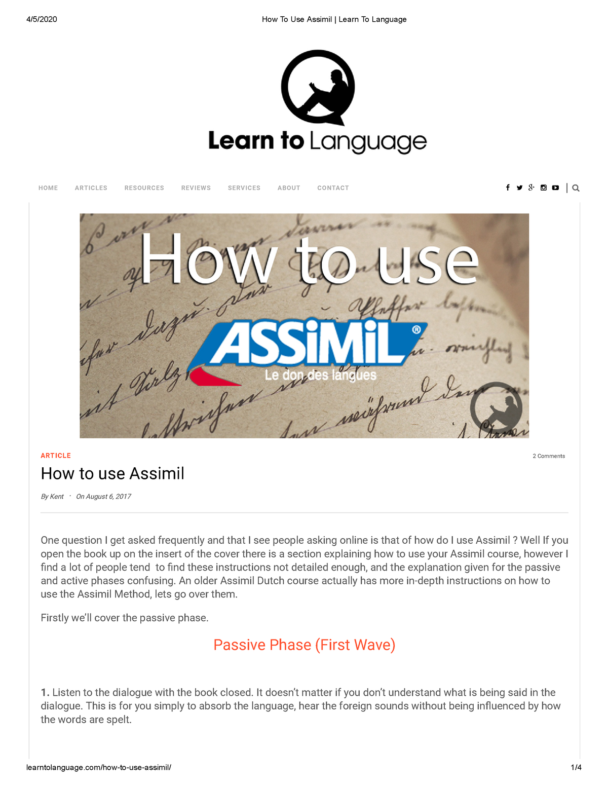 How To Use Assimil - English - 4/5/2020 How To Use Assimil | Learn To ...